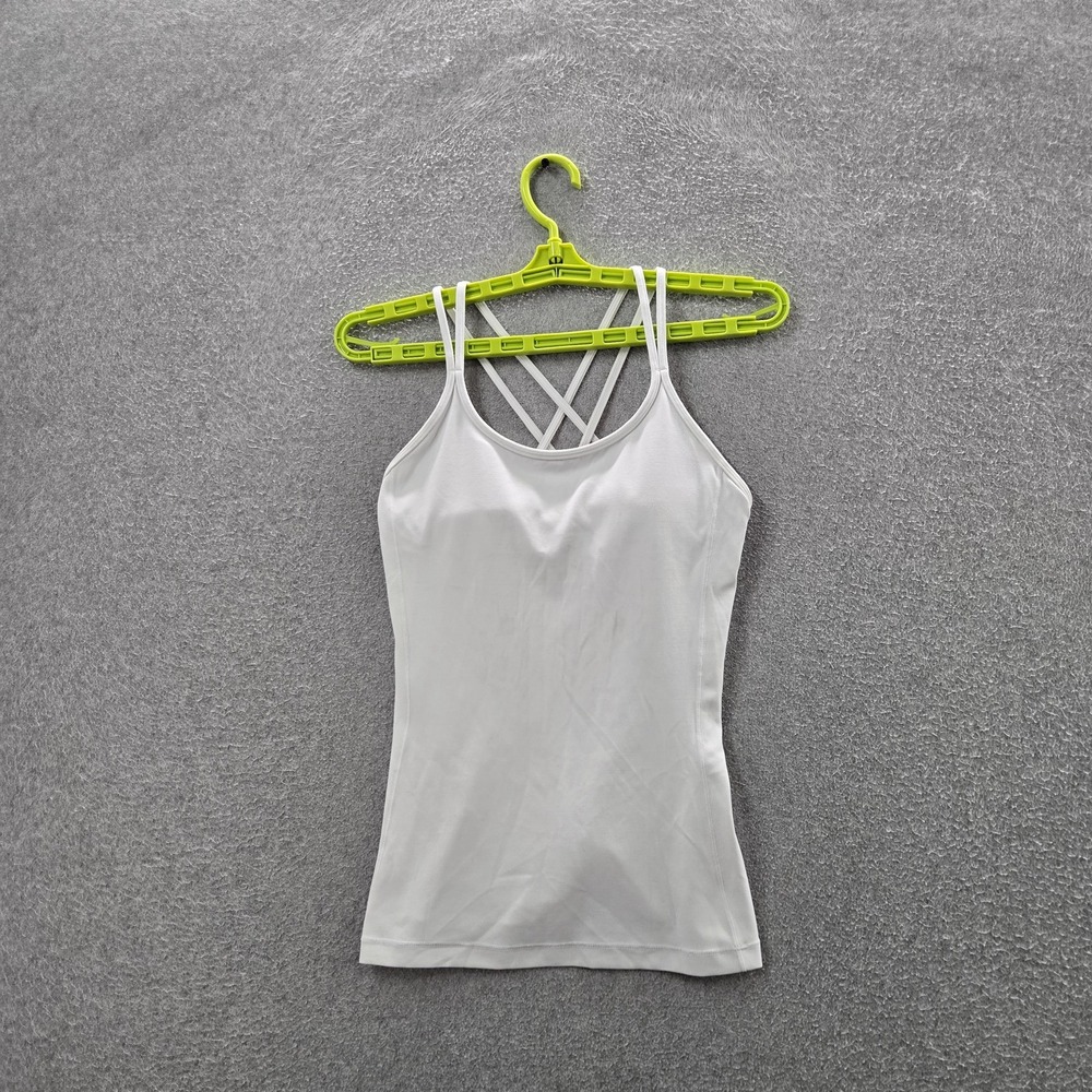 Lululemon Women Tank Top 4 White Activewear Strap Free To Be READ